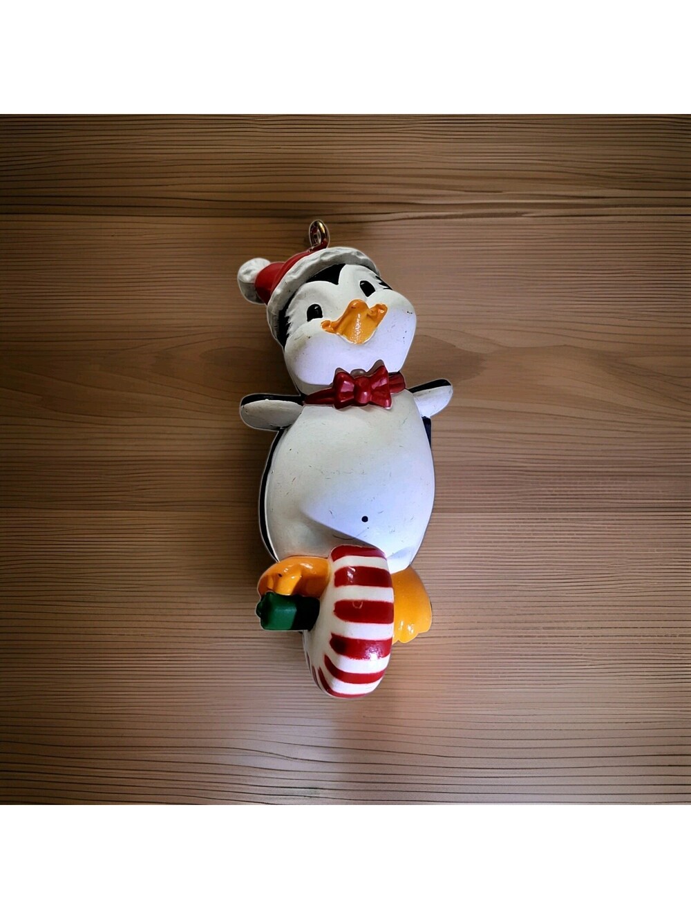 Vtg Hallmark 1983 Christmas Ornament Penguin W Mint Cycle EUC 3D 3" A21